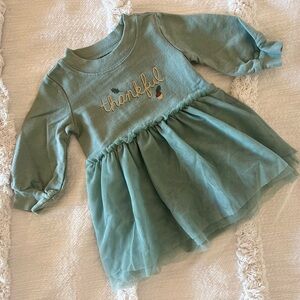 🍂 Thanksgiving Baby Dress with Tulle Skirt